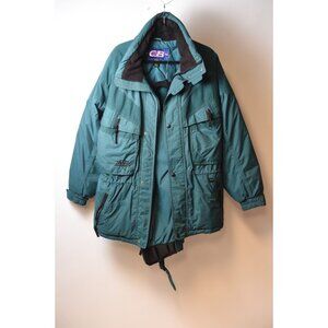 Vintage CB Parka Ski Jacket With Pants Snow Suit Size Medium Teal Green Pants 34